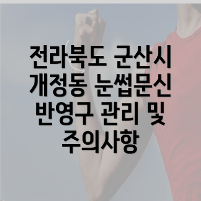 전라북도 군산시 개정동 눈썹문신 반영구 관리 및 주의사항