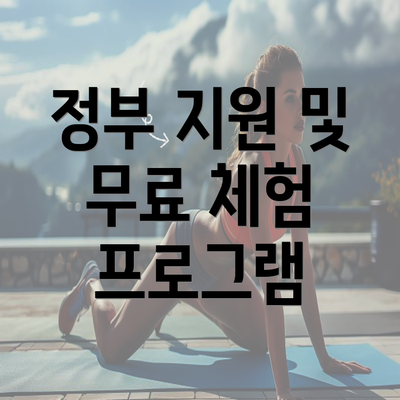 정부 지원 및 무료 체험 프로그램