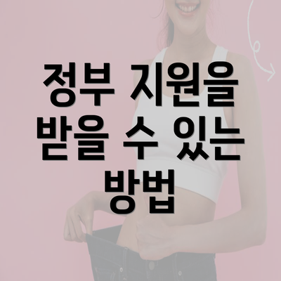 정부 지원을 받을 수 있는 방법