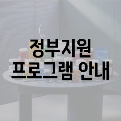 정부지원 프로그램 안내