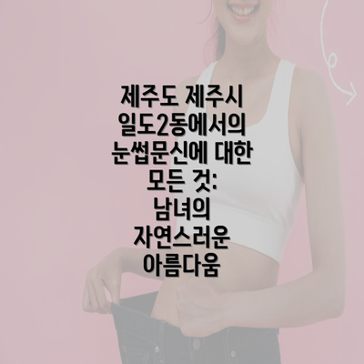 제주도 제주시 일도2동에서의 눈썹문신에 대한 모든 것: 남녀의 자연스러운 아름다움