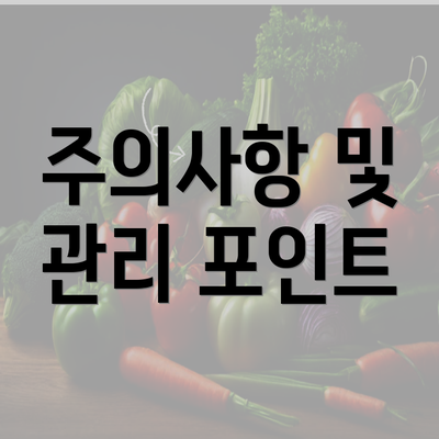 주의사항 및 관리 포인트