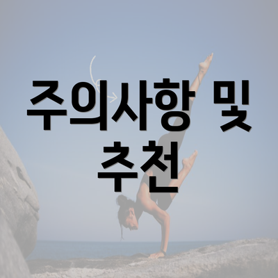 주의사항 및 추천