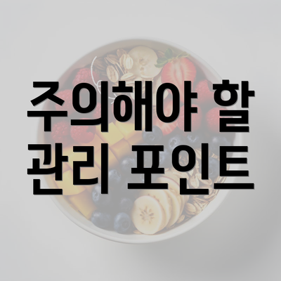 주의해야 할 관리 포인트