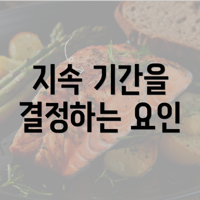 지속 기간을 결정하는 요인