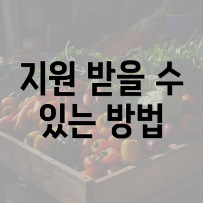 지원 받을 수 있는 방법