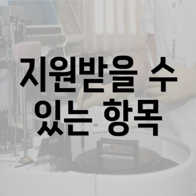 지원받을 수 있는 항목