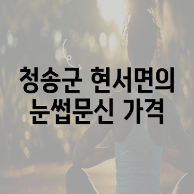 청송군 현서면의 눈썹문신 가격