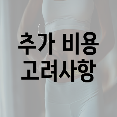 추가 비용 고려사항