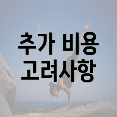 추가 비용 고려사항