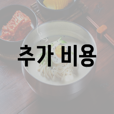 추가 비용