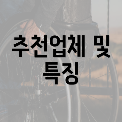 추천업체 및 특징