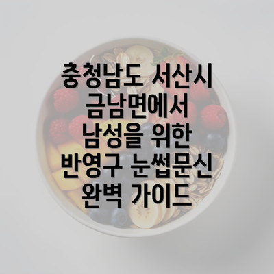 충청남도 서산시 금남면에서 남성을 위한 반영구 눈썹문신 완벽 가이드