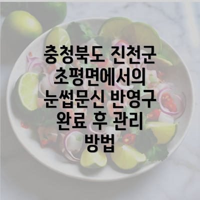 충청북도 진천군 초평면에서의 눈썹문신 반영구 완료 후 관리 방법