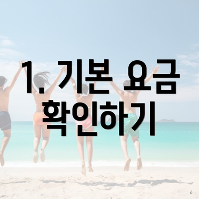 1. 기본 요금 확인하기