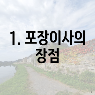 1. 포장이사의 장점