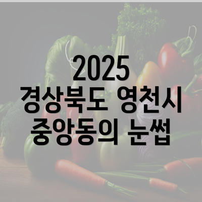 2025 경상북도 영천시 중앙동의 눈썹