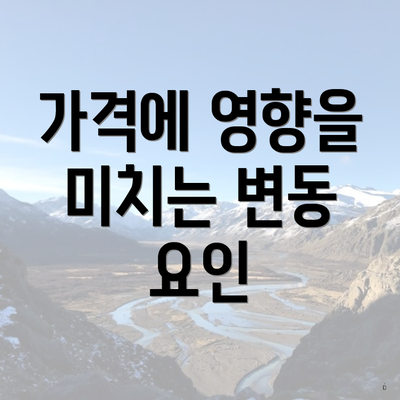 가격에 영향을 미치는 변동 요인