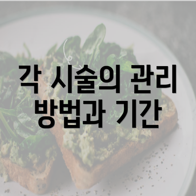 각 시술의 관리 방법과 기간