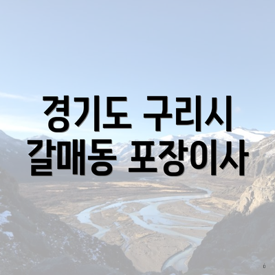 경기도 구리시 갈매동 포장이사