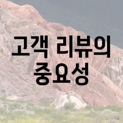 고객 리뷰의 중요성