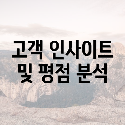 고객 인사이트 및 평점 분석