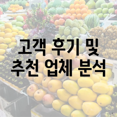 고객 후기 및 추천 업체 분석