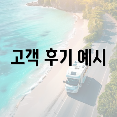 고객 후기 예시