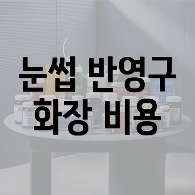 눈썹 반영구 화장 비용