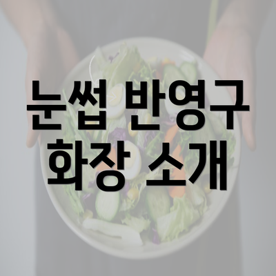 눈썹 반영구 화장 소개