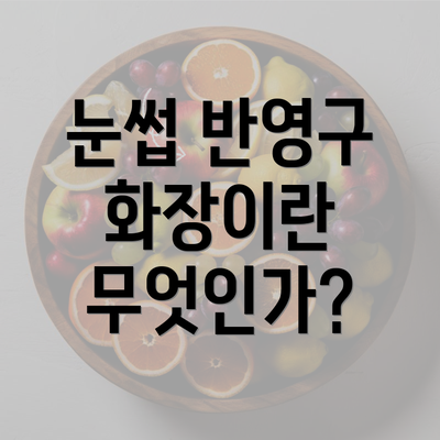 눈썹 반영구 화장이란 무엇인가?