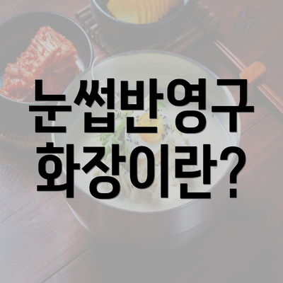 눈썹반영구 화장이란?