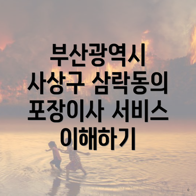 부산광역시 사상구 삼락동의 포장이사 서비스 이해하기