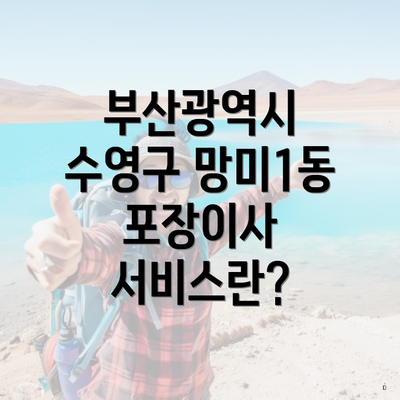 부산광역시 수영구 망미1동 포장이사 서비스란?