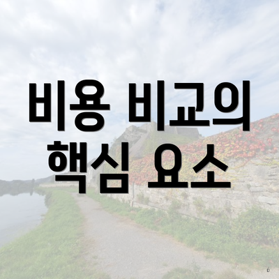 비용 비교의 핵심 요소