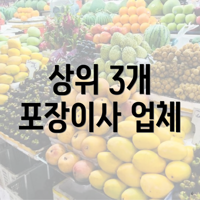 상위 3개 포장이사 업체