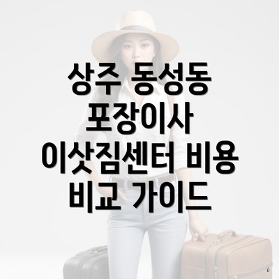 상주 동성동 포장이사 이삿짐센터 비용 비교 가이드