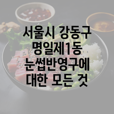 서울시 강동구 명일제1동 눈썹반영구에 대한 모든 것