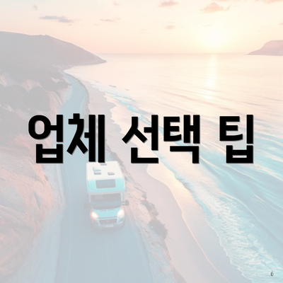 업체 선택 팁