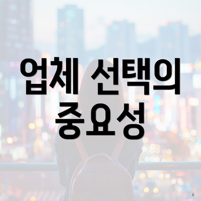 업체 선택의 중요성