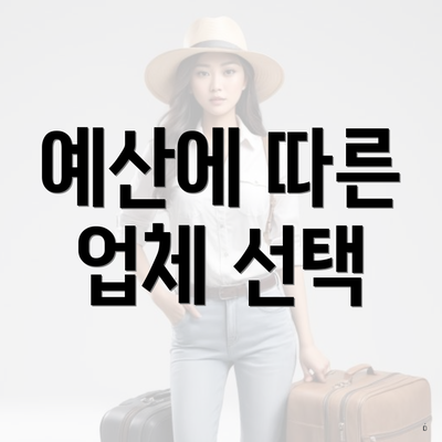 예산에 따른 업체 선택