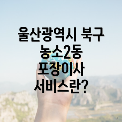 울산광역시 북구 농소2동 포장이사 서비스란?