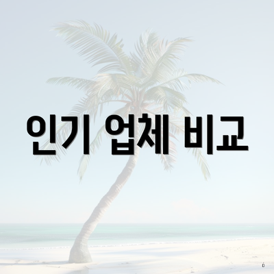 인기 업체 비교