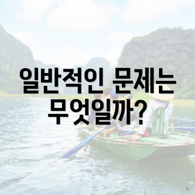 일반적인 문제는 무엇일까?