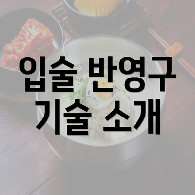 입술 반영구 기술 소개