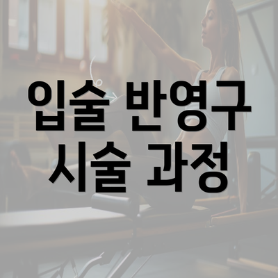 입술 반영구 시술 과정