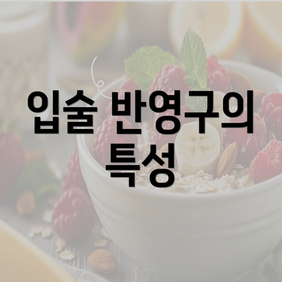 입술 반영구의 특성