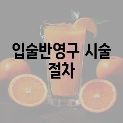 입술반영구 시술 절차