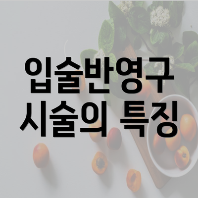 입술반영구 시술의 특징