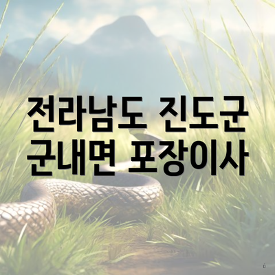 전라남도 진도군 군내면 포장이사